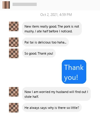 Short customer chat screenshot