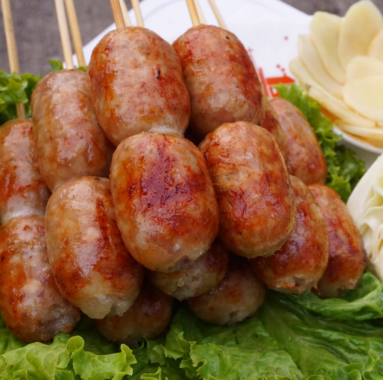 Grilled Esan style sausages